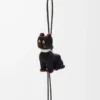 Keçeden Futurist Cat charm Siyah/Turuncu