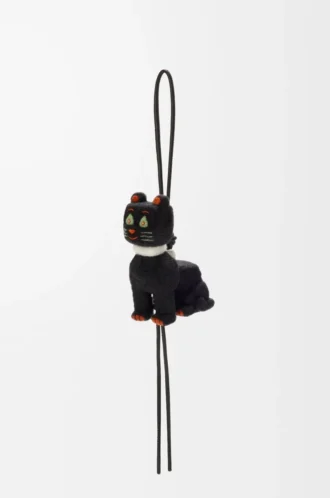 Keçeden Futurist Cat charm Siyah/Turuncu