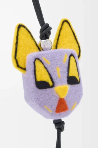 Keçeden kedi charm Mor/Sarı