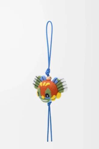 Keçeden yapılmış Kırmızı/Mavi Şövalye Kedi charm