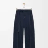 Kemerli kot pantolon, indigo mavisi