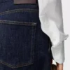 Kemerli kot pantolon, indigo mavisi