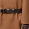 Kemerli yün ceket, kamel/kahverengi