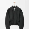 Kemerli yün ceket Siyah