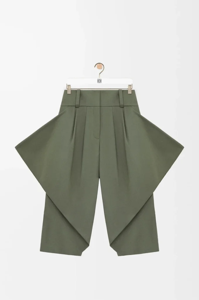 Keten haki yeşili pantolon