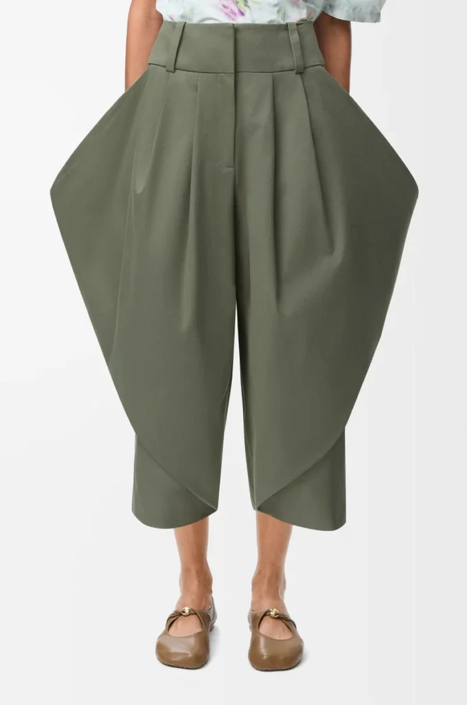 Keten haki yeşili pantolon