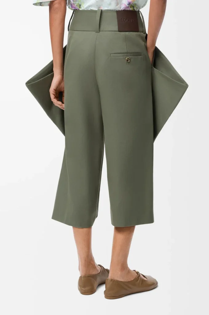 Keten haki yeşili pantolon