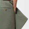 Keten haki yeşili pantolon