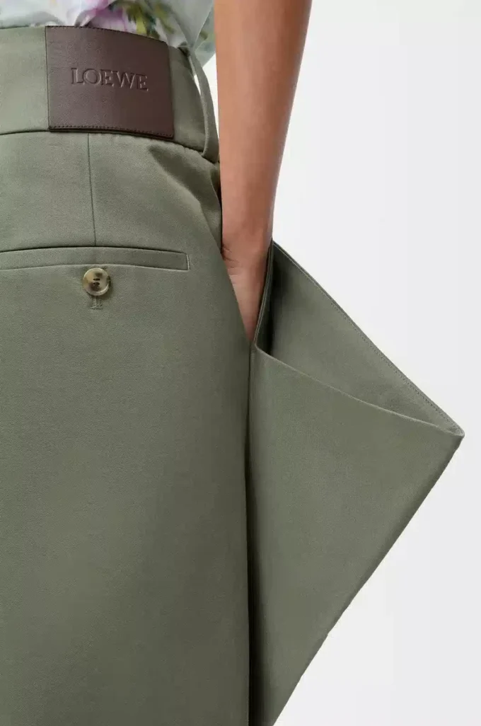 Keten haki yeşili pantolon