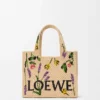 Küçük LOEWE Font rafya çanta Doğal