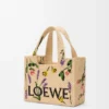 Küçük LOEWE Font rafya çanta Doğal