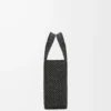 Küçük LOEWE Font tote çanta, rafya, Siyah