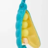 Klasik dana derisinden bezelye kabuğu charm Deep Turquoise/Baby Corn