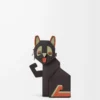 Klasik dana derisinden Futurist Cat clutch Çamur rengi
