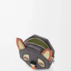 Klasik dana derisinden Futurist Cat coin case Kömür rengi