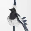 Klasik dana derisinden Magpie charm Siyah/Gümüş