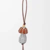 Klasik dana derisinden mantar charm Maple/Soft White