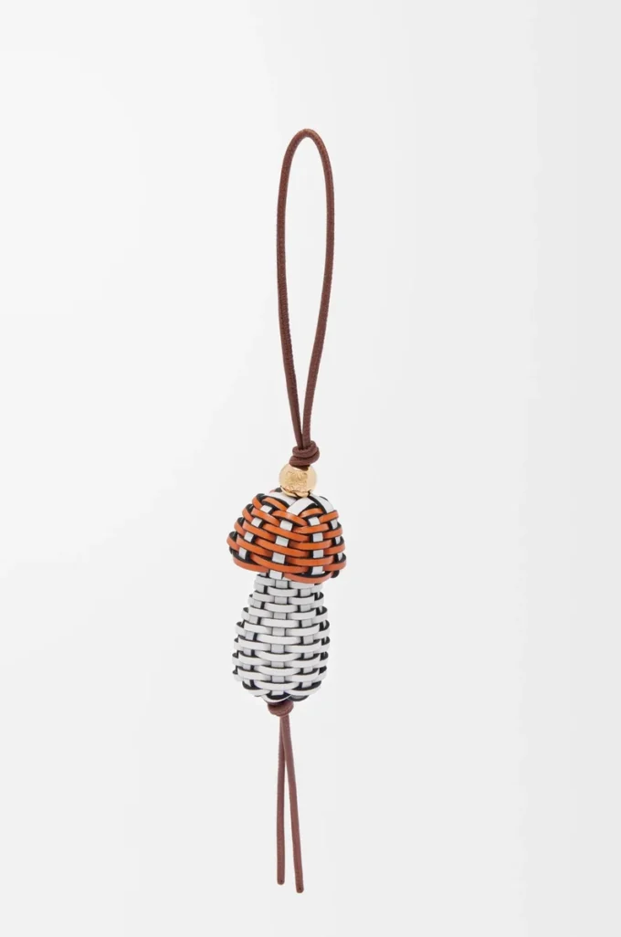 Klasik dana derisinden mantar charm Maple/Soft White
