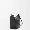 Klasik dana derisinden Mini Hammock hobo Çanta Siyah