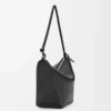 Klasik dana derisinden Mini Hammock hobo Çanta Siyah
