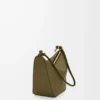 Klasik dana derisinden Mini Hammock hobo Dark Khaki