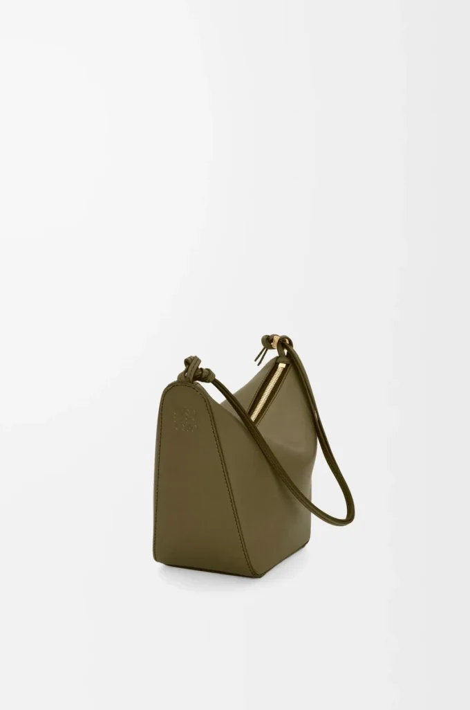 Klasik dana derisinden Mini Hammock hobo Dark Khaki