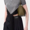 Klasik dana derisinden Mini Hammock hobo Dark Khaki