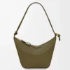 Klasik dana derisinden Mini Hammock hobo Dark Khaki