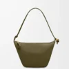 Klasik dana derisinden Mini Hammock hobo Dark Khaki