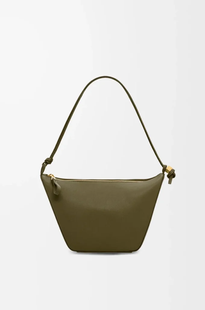 Klasik dana derisinden Mini Hammock hobo Dark Khaki