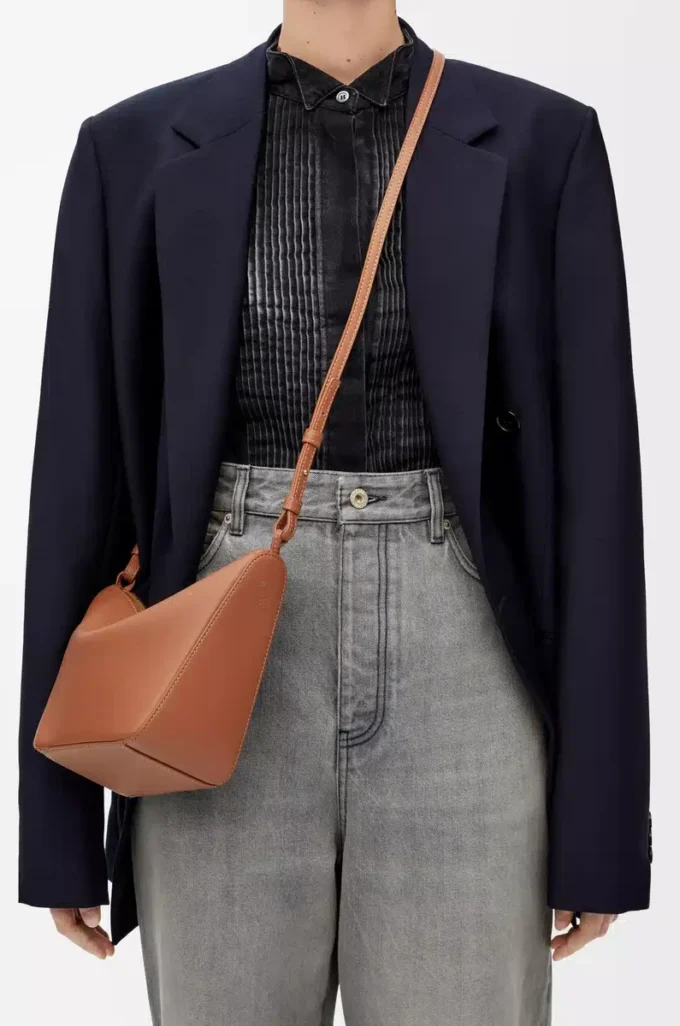 Klasik dana derisinden Mini Hammock hobo Tan