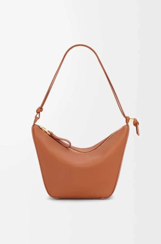 Klasik dana derisinden Mini Hammock hobo Tan