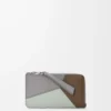 Klasik dana derisinden Puzzle bozuk para kartlık Kış Kahverengisi/Kül Grisi