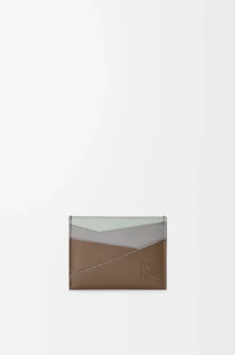 Klasik dana derisinden üretilmiş düz Puzzle kartlık Kış Kahverengisi/Kül Grisi