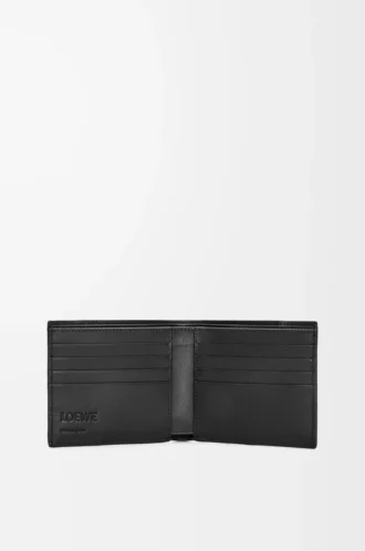 Klasik dana derisinden üretilmiş Puzzle bifold cüzdan, Siyah