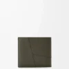Klasik dana derisinden üretilmiş Puzzle iki katlı cüzdan Koyu Haki