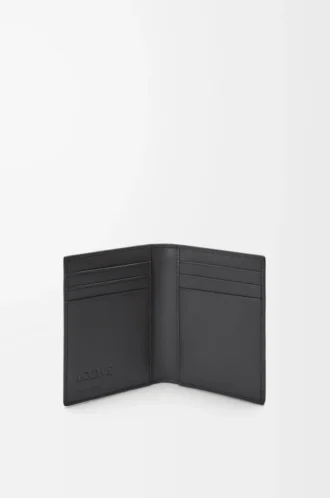 Klasik dana derisinden üretilmiş Puzzle iki katlı kartlık Asfalt Grisi/Fırtına Mavisi