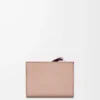 Klasik dana derisinden üretilmiş Puzzle kompakt cüzdan Frozen/Koyu Bordo