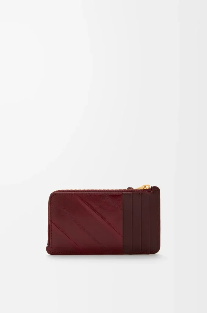 Knot bozuk para kartlık, yılan derisi, koyu bordo