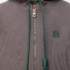 Koyu gri pamuklu fermuarlı kapüşonlu sweatshirt