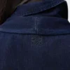 Koyu indigo renkli denim drape gömlek