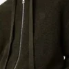Koyu yeşil yünlü Anagram fermuarlı kapüşonlu sweatshirt
