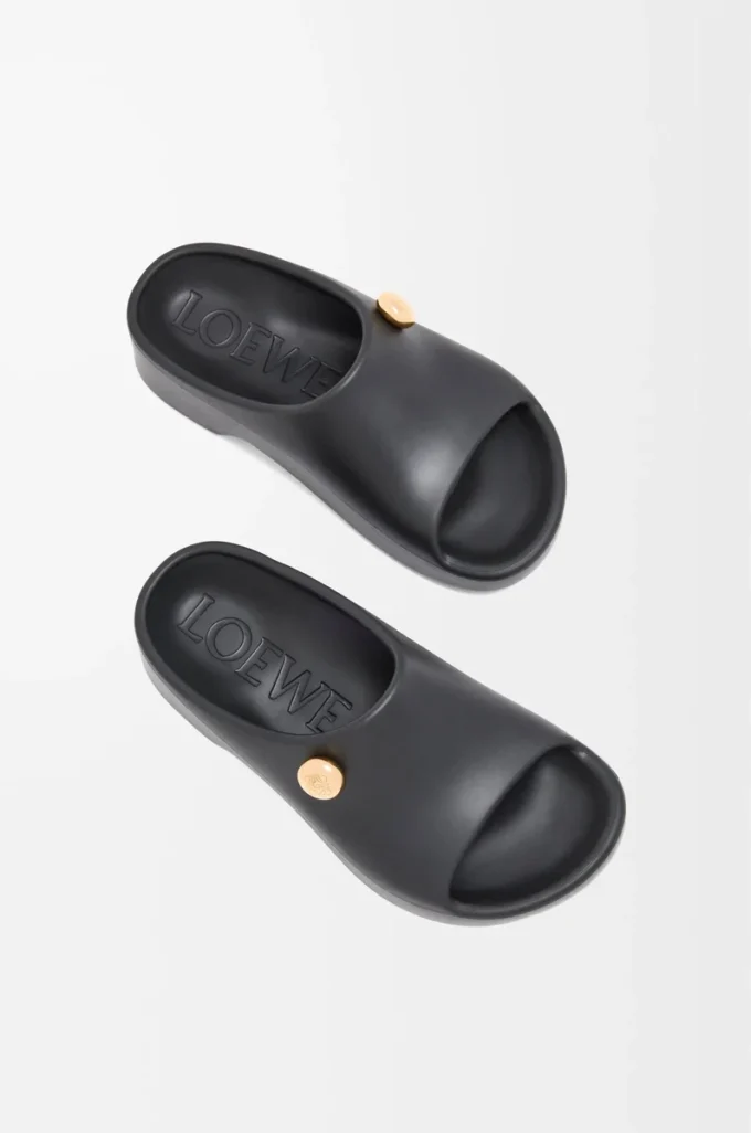 Köpük Pebble terlik Siyah/Altın