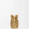 Lamine kuzu derisinden orta boy Flamenco clutch Gold