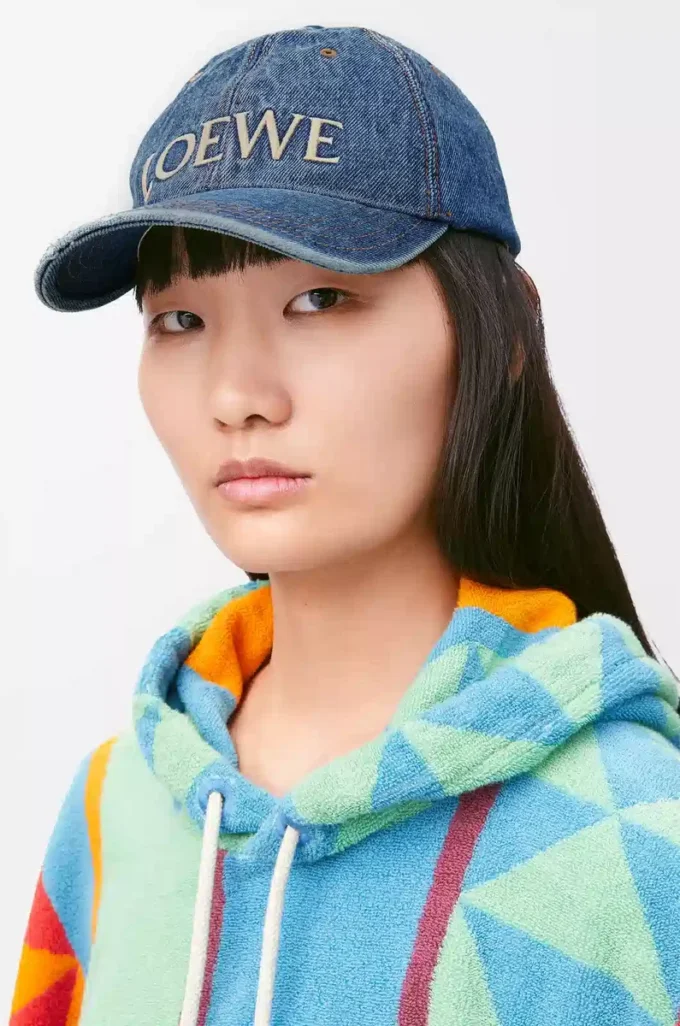 LOEWE denim şapka Denim Blue