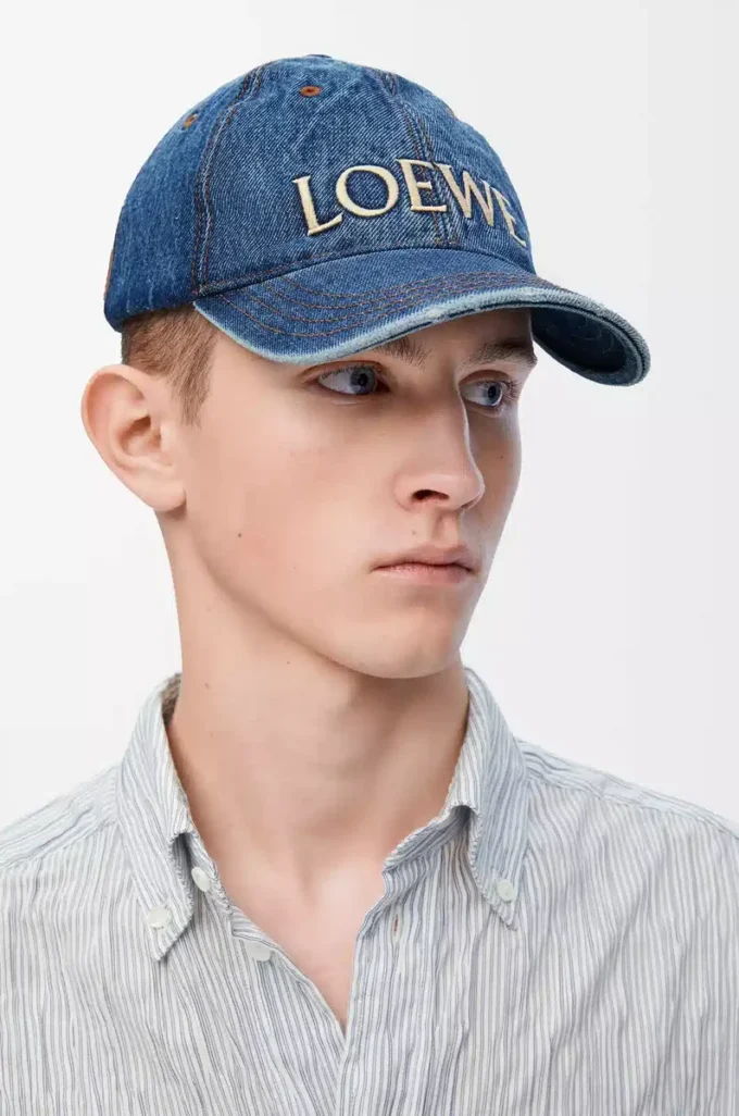 LOEWE denim şapka Denim Blue