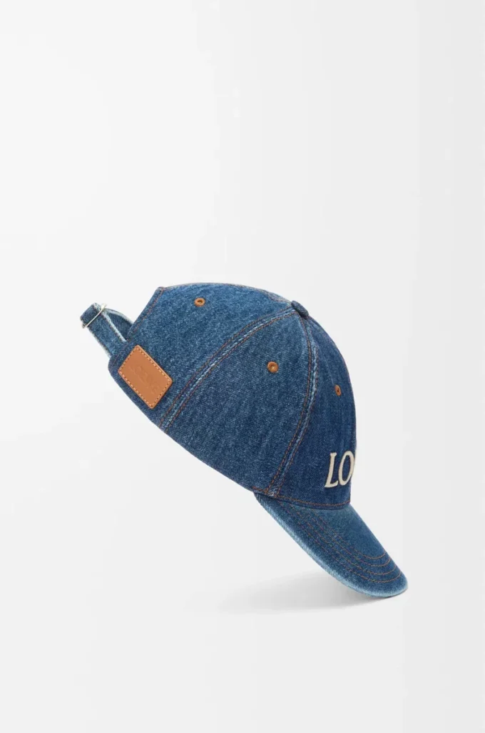 LOEWE denim şapka Denim Blue