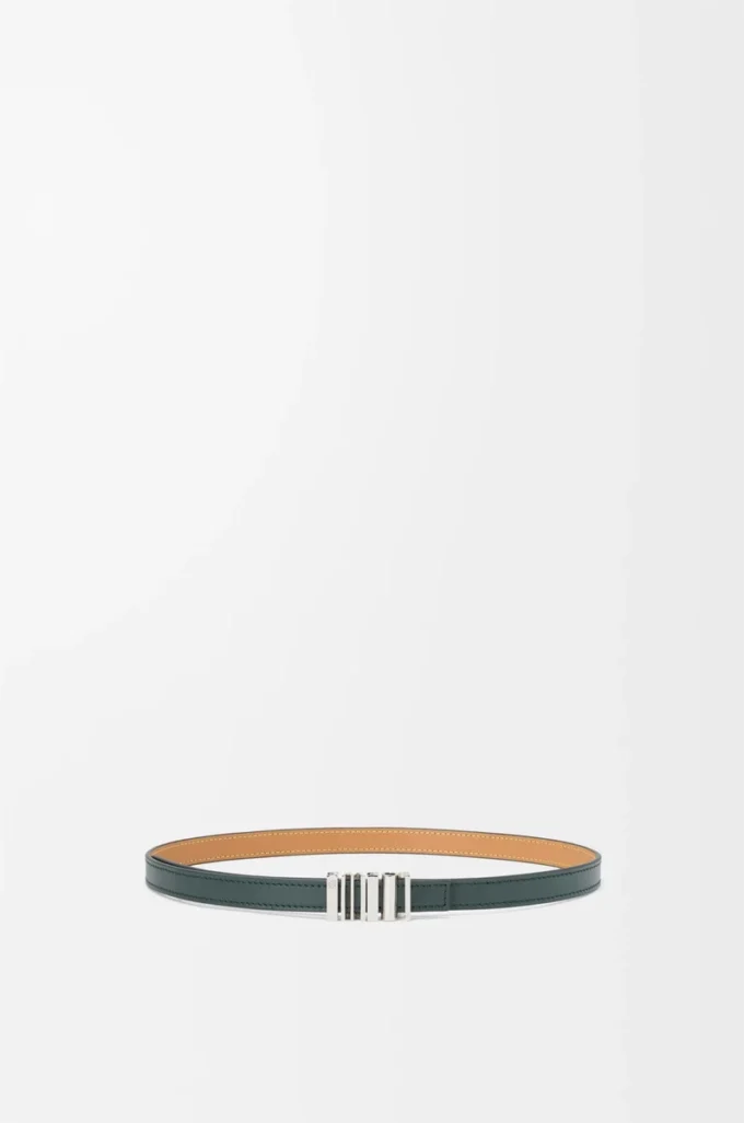 LOEWE Grafik kemer, pürüzsüz dana derisi, Koyu Orman/Palladyum