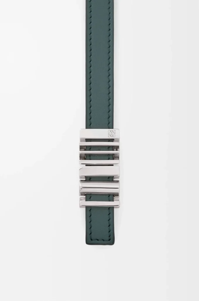 LOEWE Grafik kemer, pürüzsüz dana derisi, Koyu Orman/Palladyum