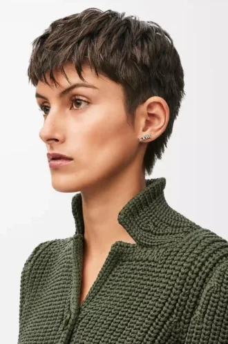 LOEWE Grafik tek küpe, gümüş Gümüş